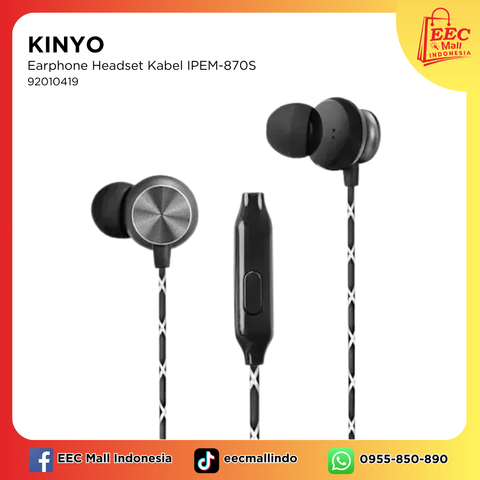 92010419 KINYO Earphone Headset Kabel IPEM-870S 