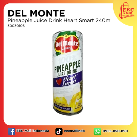 30030106 DEL MONTE PineappleJuice Drink HS Unswtnd_240ml24
