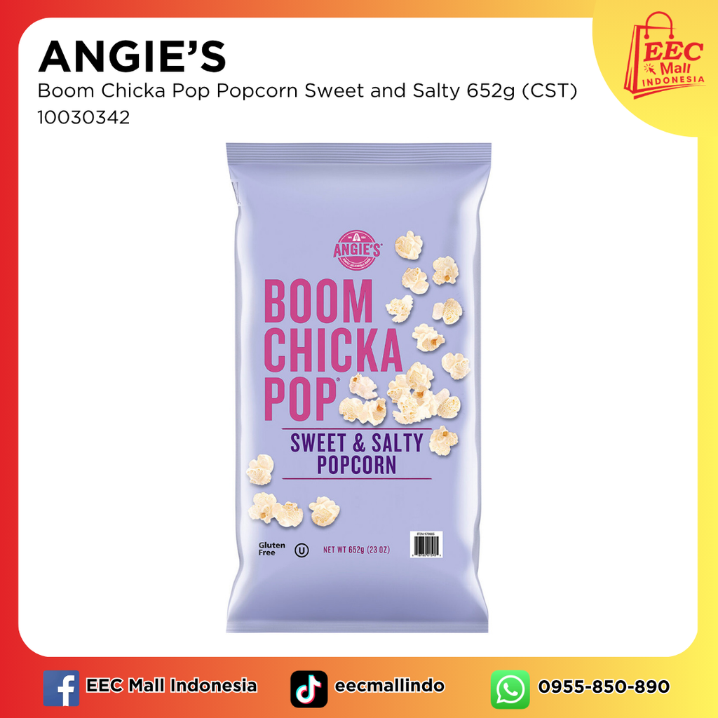 10030342 ANGIES Boom Chicka Pop Popcorn Sweet and Salty 652g (CST)