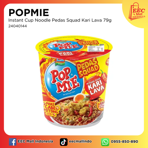 24040144 POPMIE Instant Cup Noodle Pedas Squad Kari Lava 79g