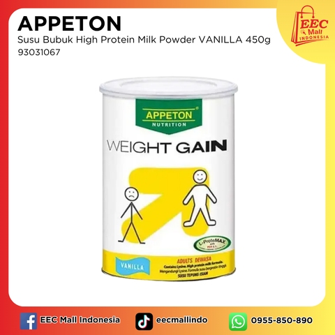 93031067 APPETON Susu Bubuk High Protein Milk Powder VANILLA 450g