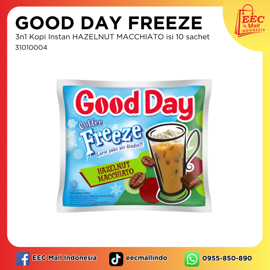 31010004 GOOD DAY FREEZE 3n1 Kopi Instan HAZELNUT MACCHIATO isi 10 sachet