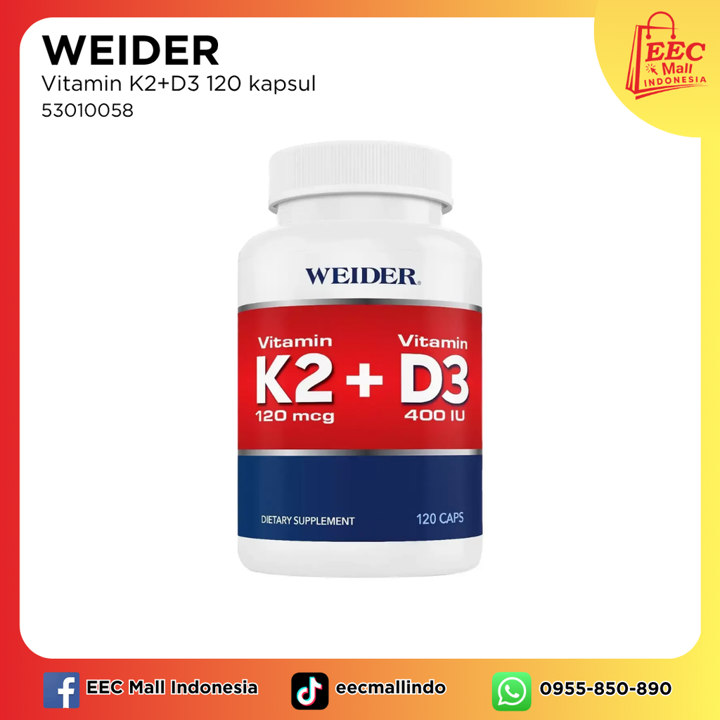 53010058 WEIDER Vitamin K2+D3 120 kapsul