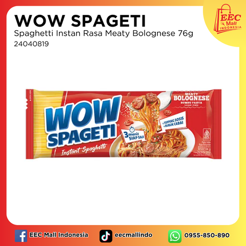 24040819 WOW SPAGETI Spaghetti Instan Rasa Meaty Bolognese 76g