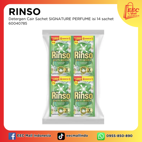 60040785 RINSO Detergen Cair Sachet SIGNATURE PERFUME isi 14 sachet