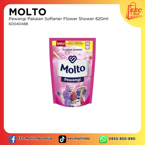 60040488 MOLTO Pewangi Pakaian Softener Flower Shower 820ml