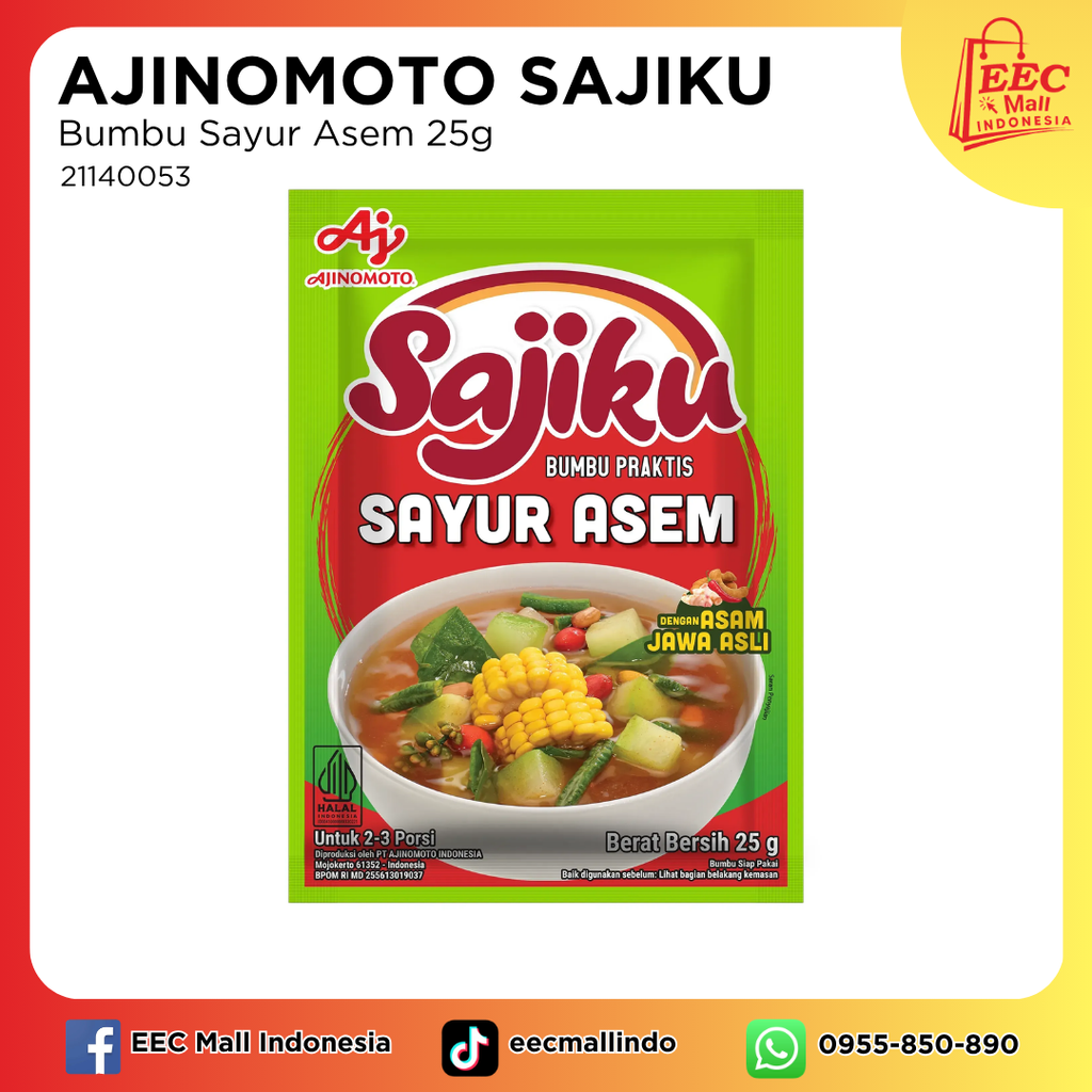 21140053 AJINOMOTO SAJIKU Bumbu Sayur Asem 25g