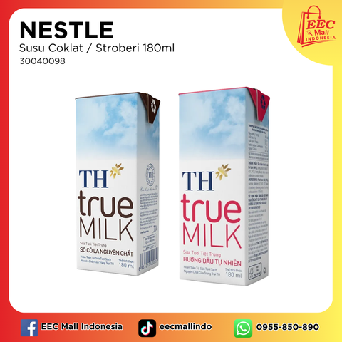 30040098 TH True Milk Susu Coklat  Stroberi 180ml