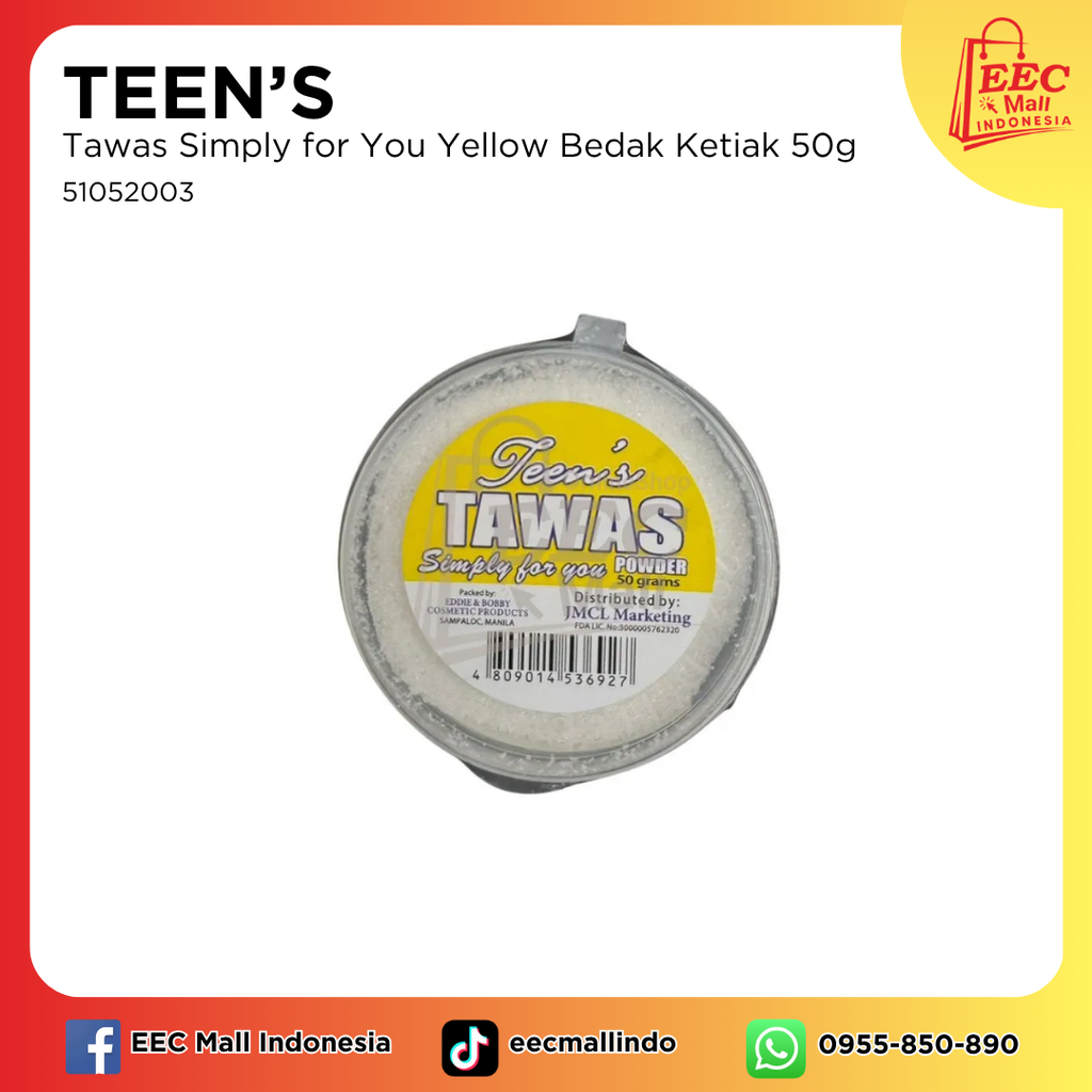 51052003 TEEN'S Tawas Simply for You Yellow Bedak Ketiak 50g (1)