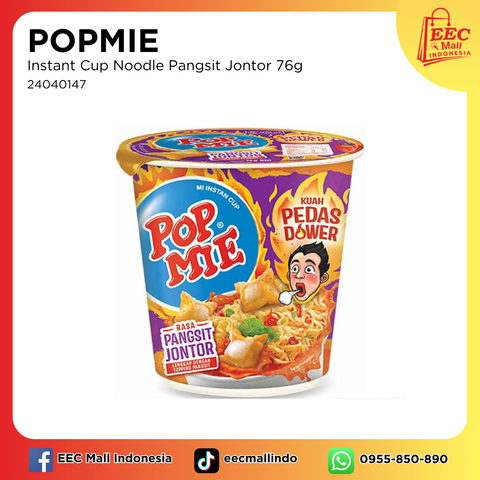 24040147 POPMIE Instant Cup Noodle Pangsit Jontor 76g