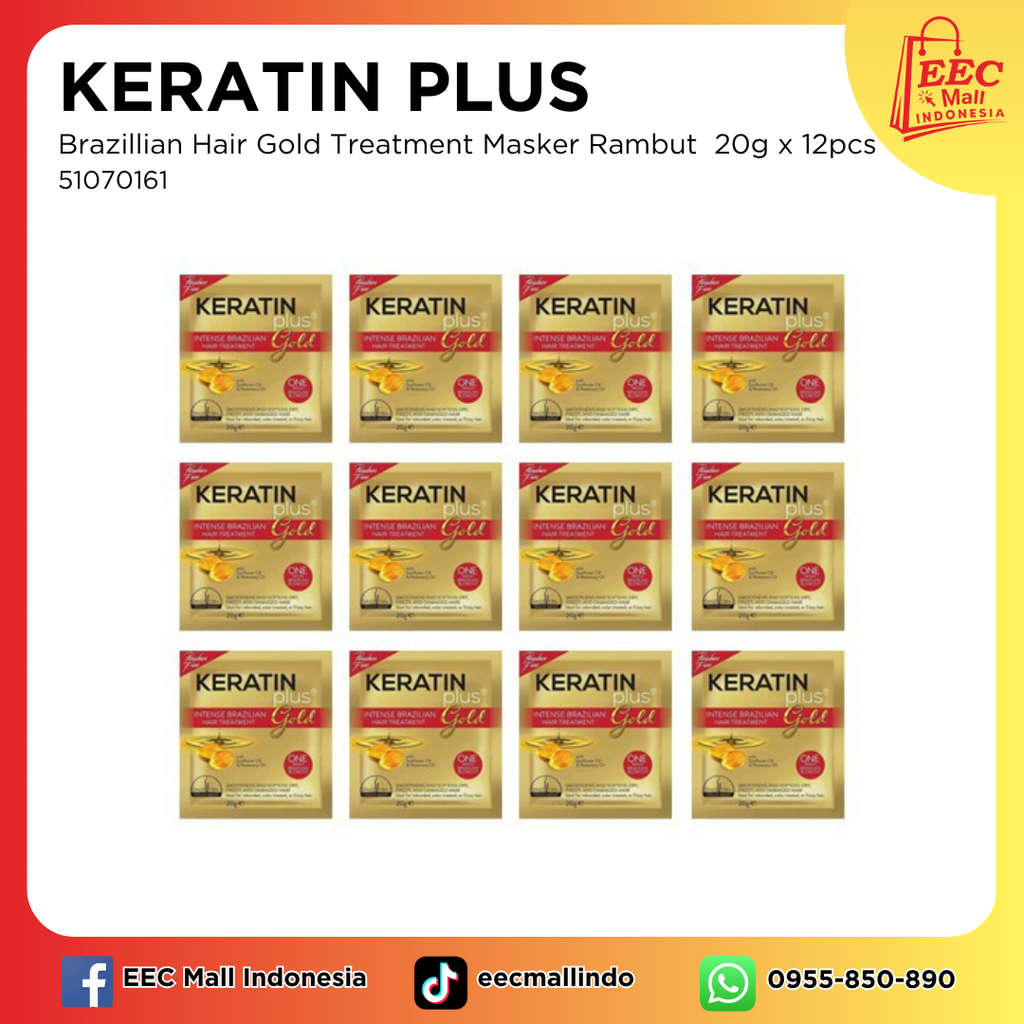 51070161  KERATIN Brazilian Hair Treatment Gold_20g1224