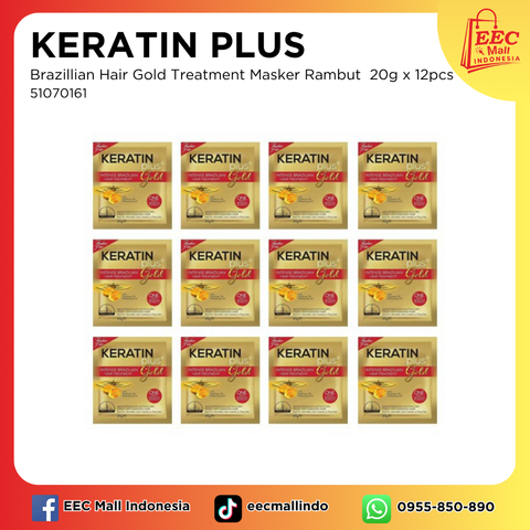 51070161  KERATIN Brazilian Hair Treatment Gold_20g1224