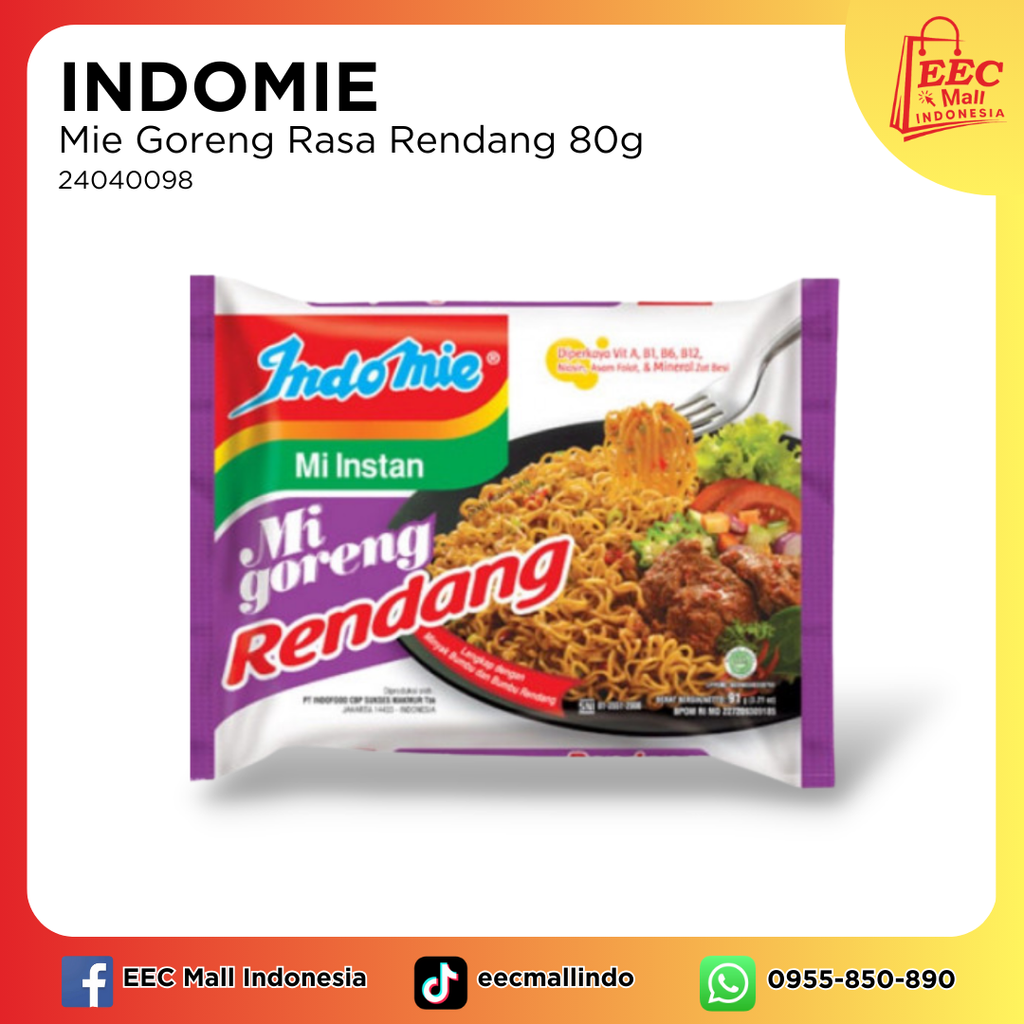 24040098 INDOMIE Instant Noodle Mi Goreng Rendang_80g_40