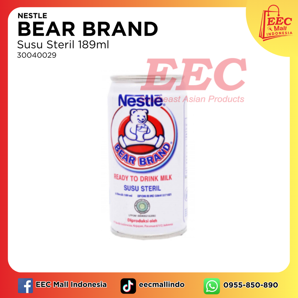 30040029BEAR BRAND Sterilized Milk Can Idn_189ml30