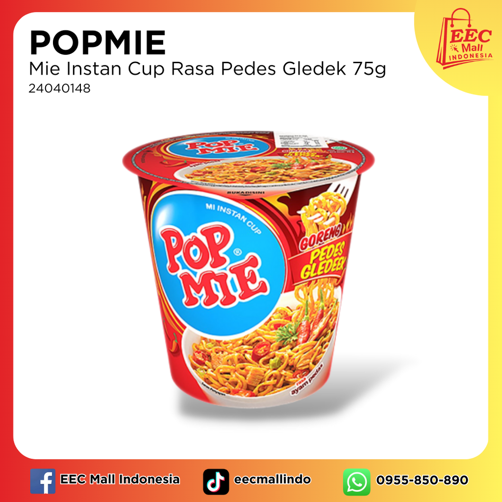 24040148POPMIE Instant Cup Noodle Goreng Pedes Gledeek_75g
