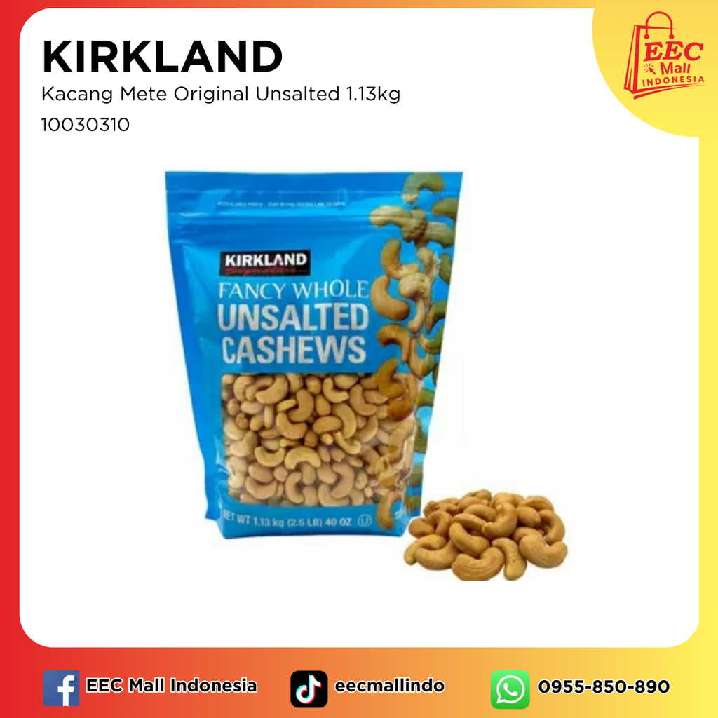 10030310KIRKLAND Unsalted Cashews_1.13kg