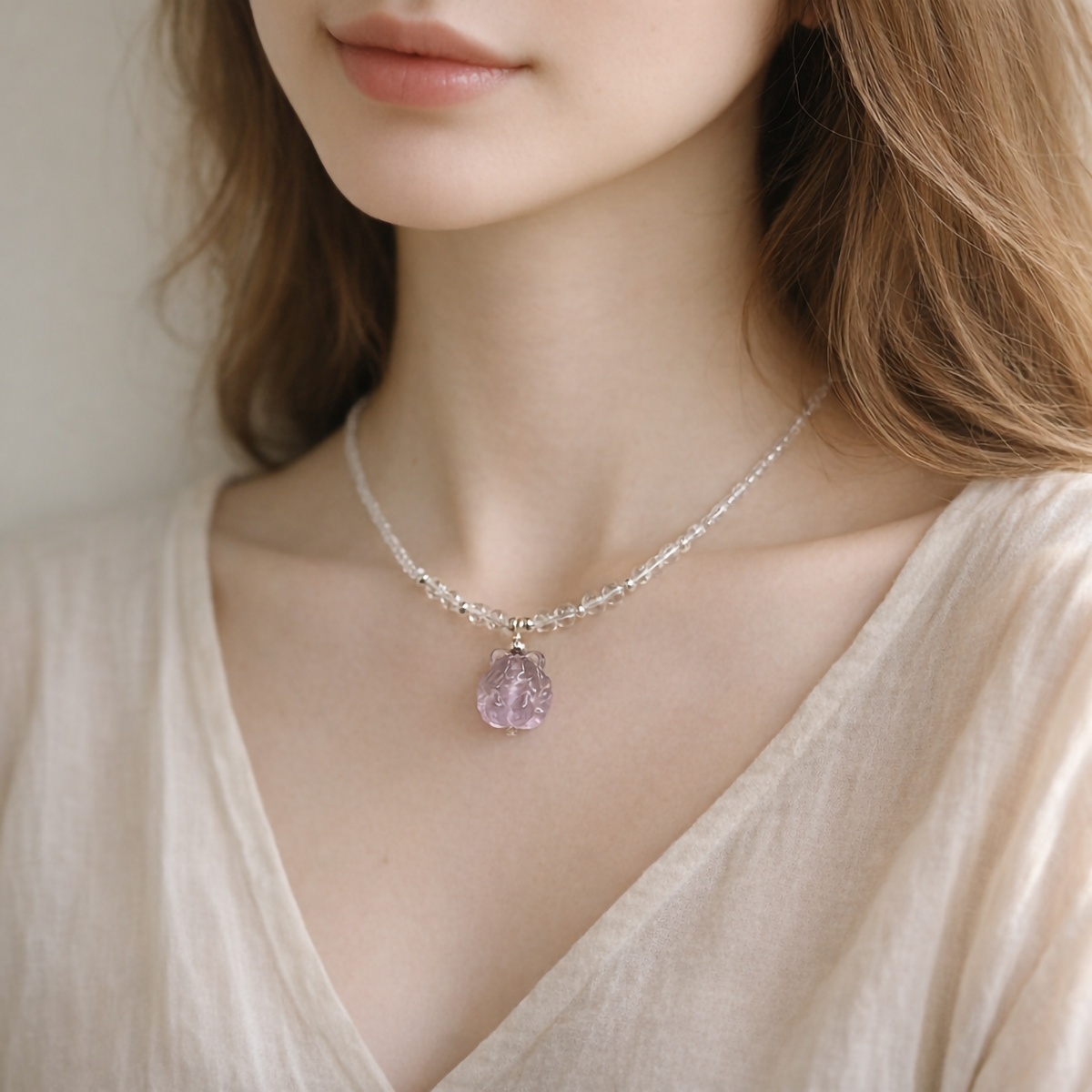 amethyst-nine-tailed-fox-necklace-wear-style-clear-quartz