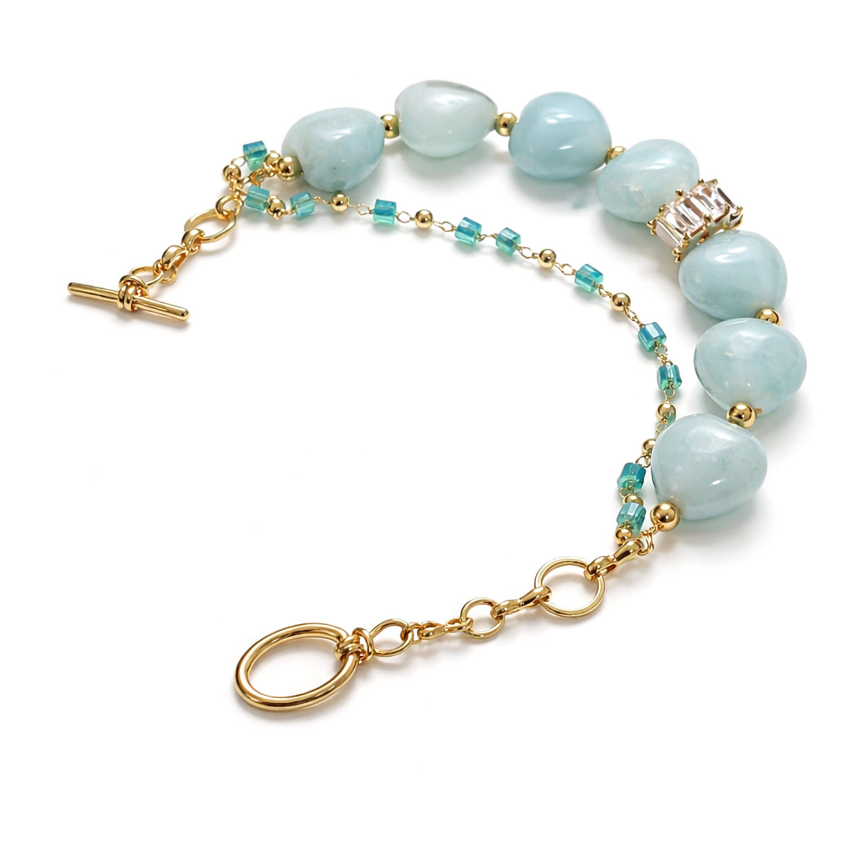 heart-amazonite-gold-chain-bracelet