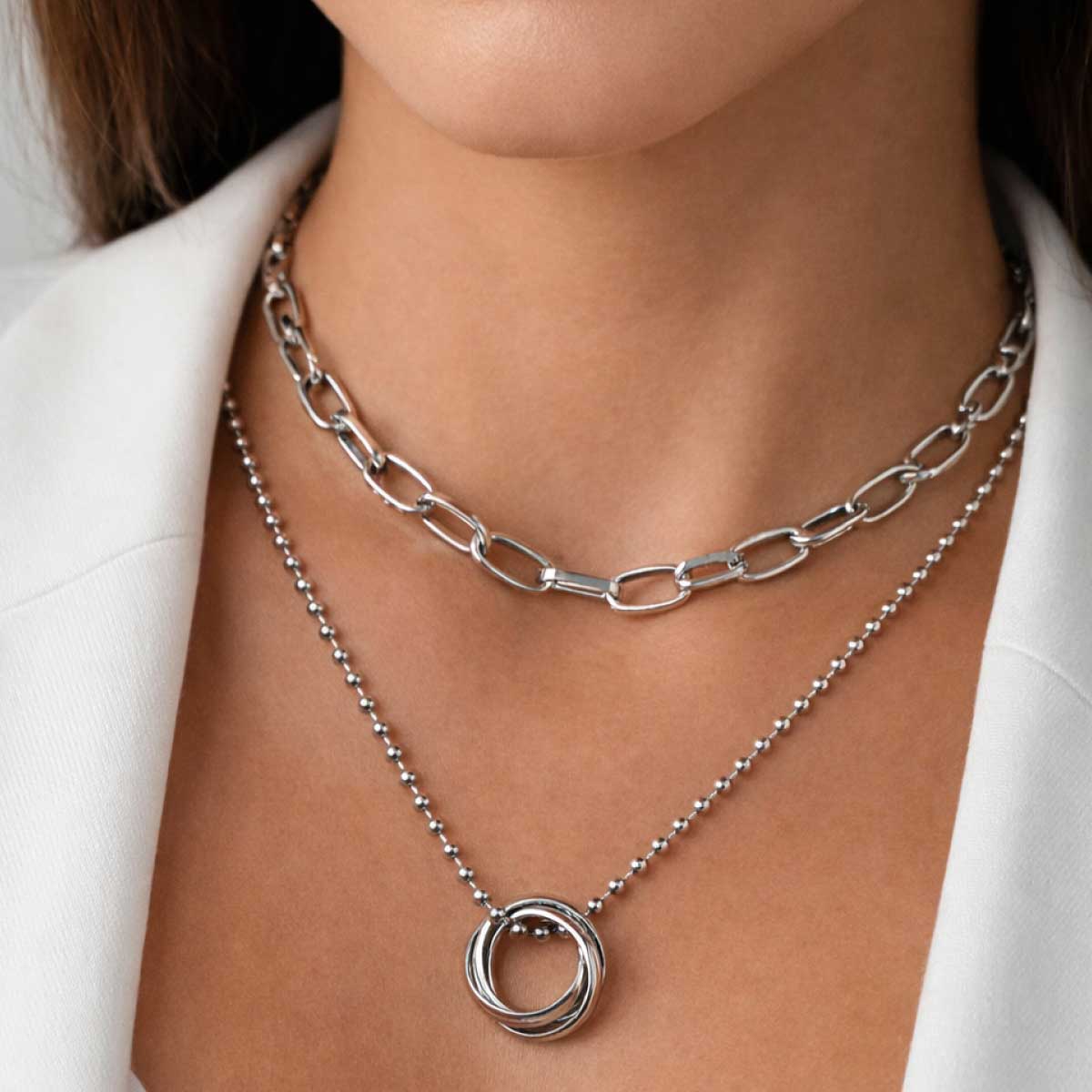 925-sterling-silver-double-layer-ring-necklace-worn-1