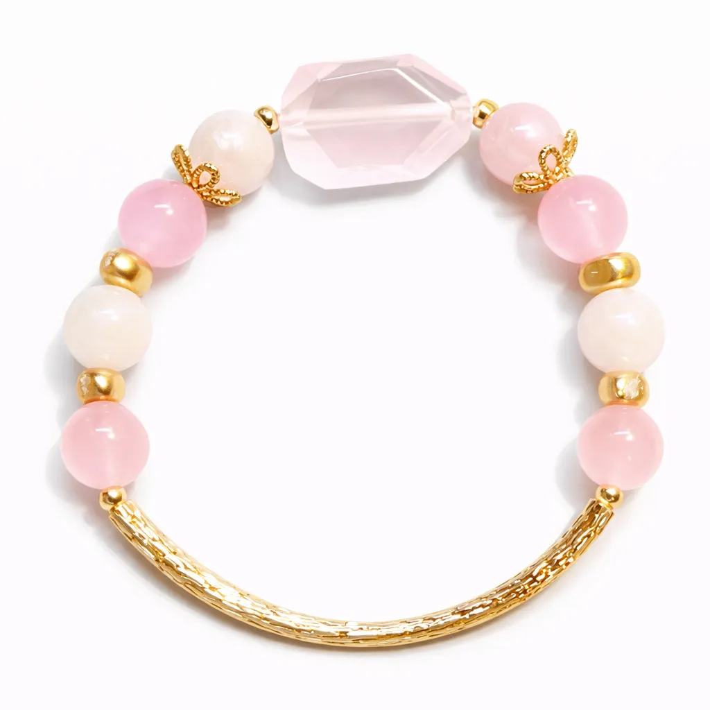 square-clear-rose-quartz-bracelet-gold-bar