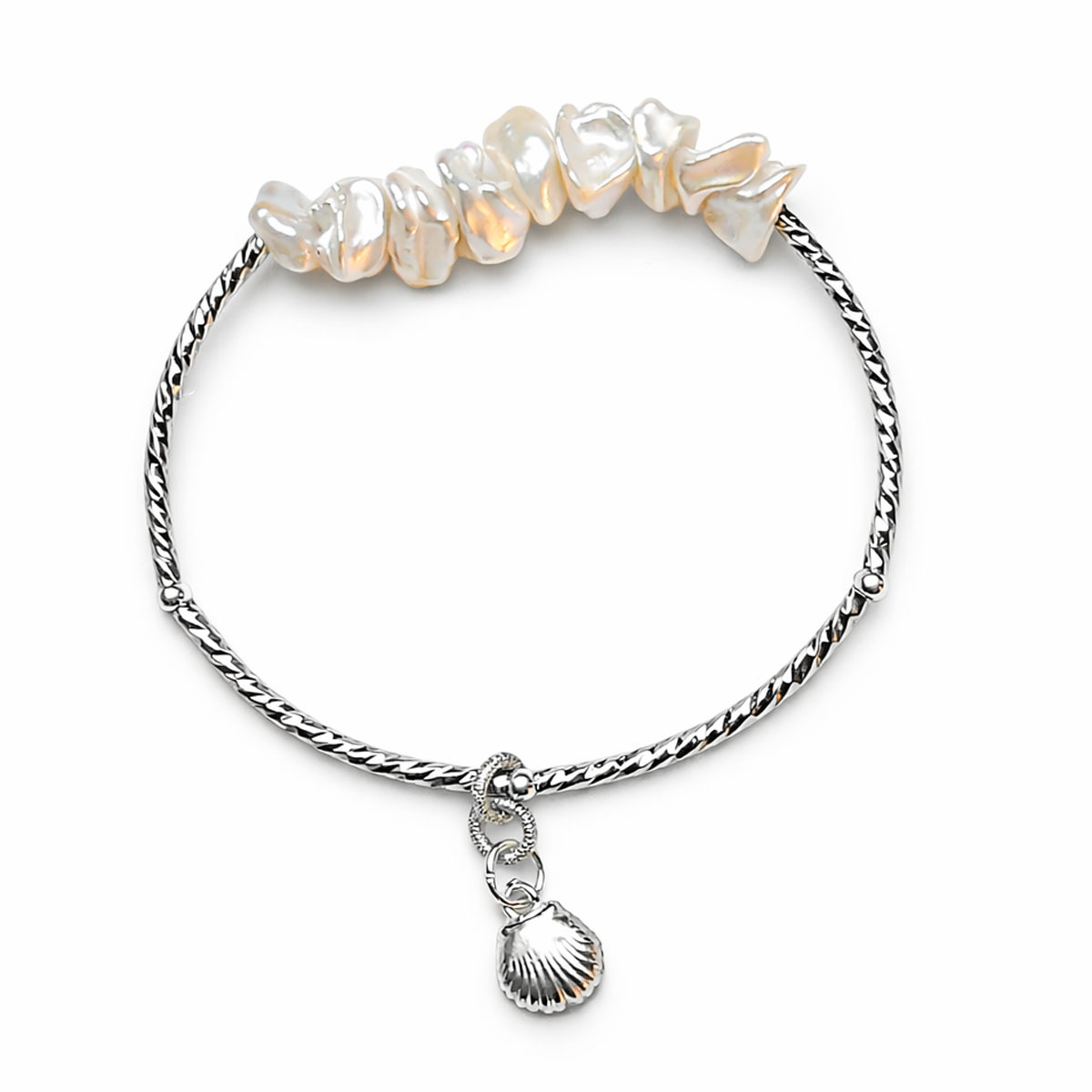 pearl-shell-silver-bangle-bracelet-white-background