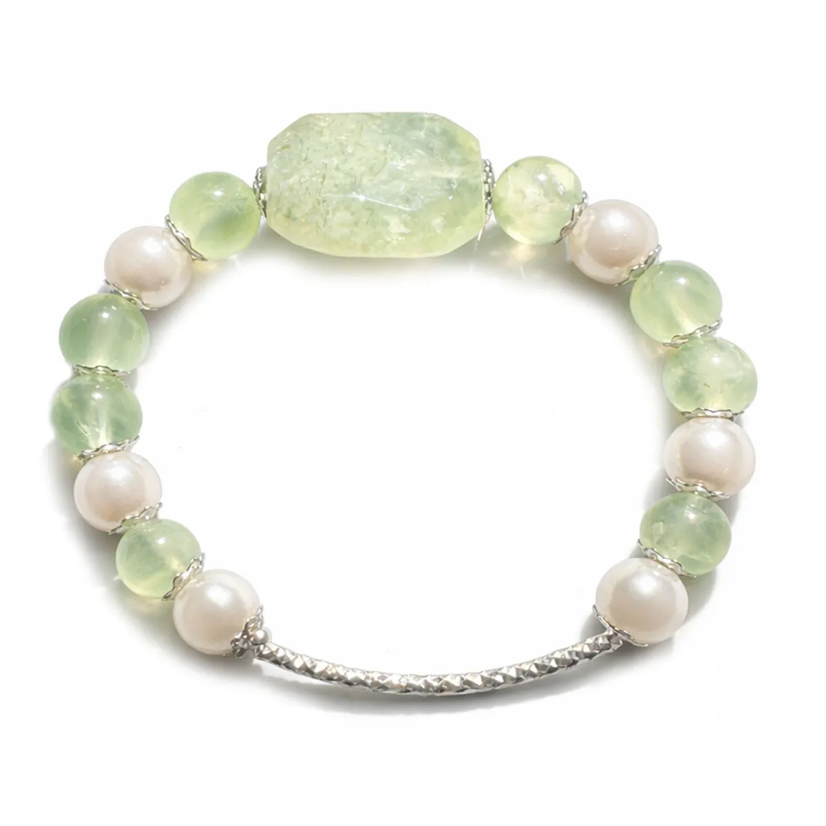 清新橄欖石珍珠銀環手鍊|適合工作卡關時,想讓事情順利必備水晶-background