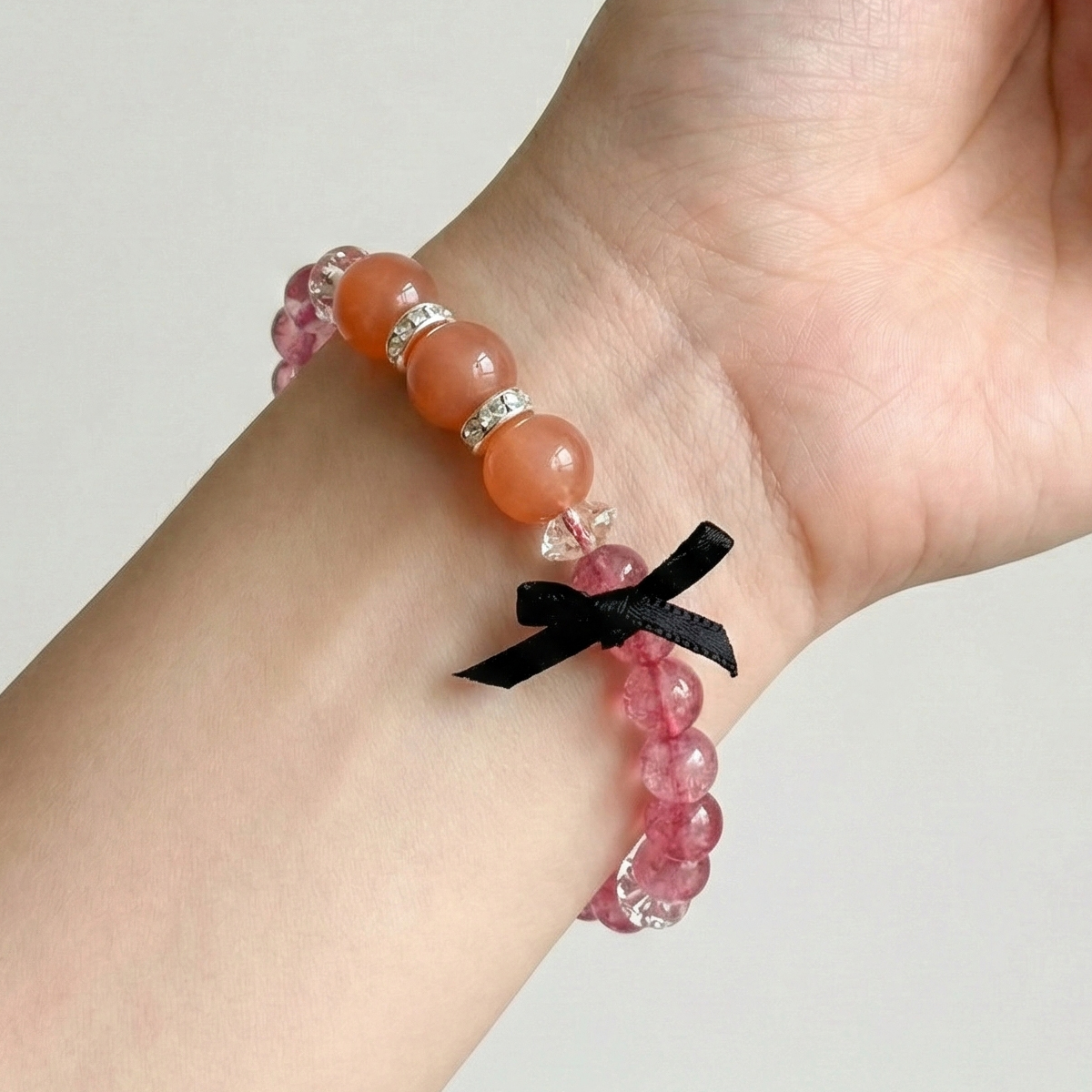 orange-moonstone-strawberry-quartz-bracelet-wrist-wear