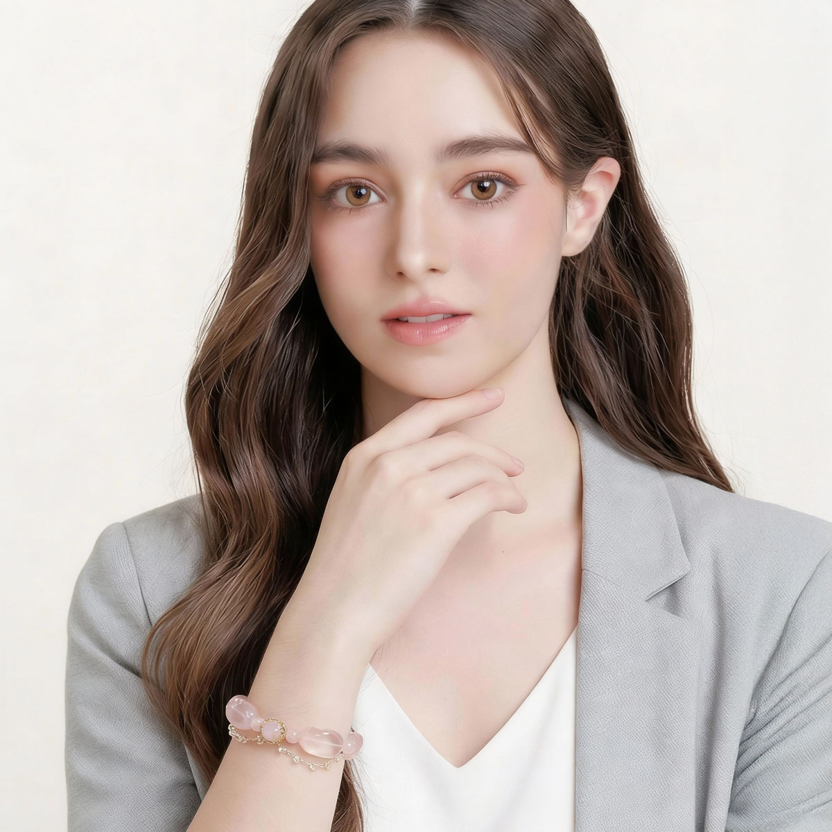 crystal-rose-quartz-frosty-pink-bracelet-model