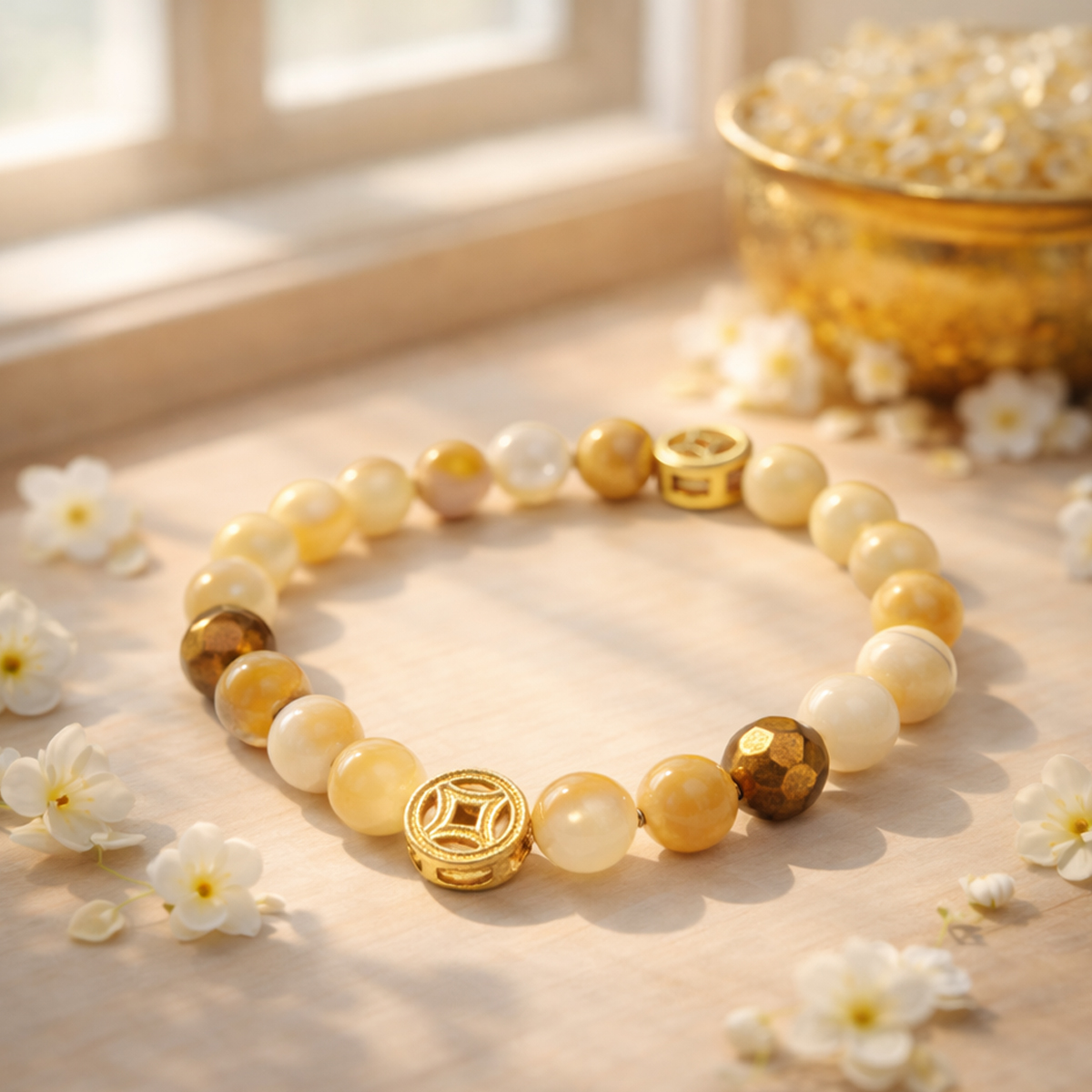 double-coin-tiger-eye-bracelet-window-morning-lifestyle