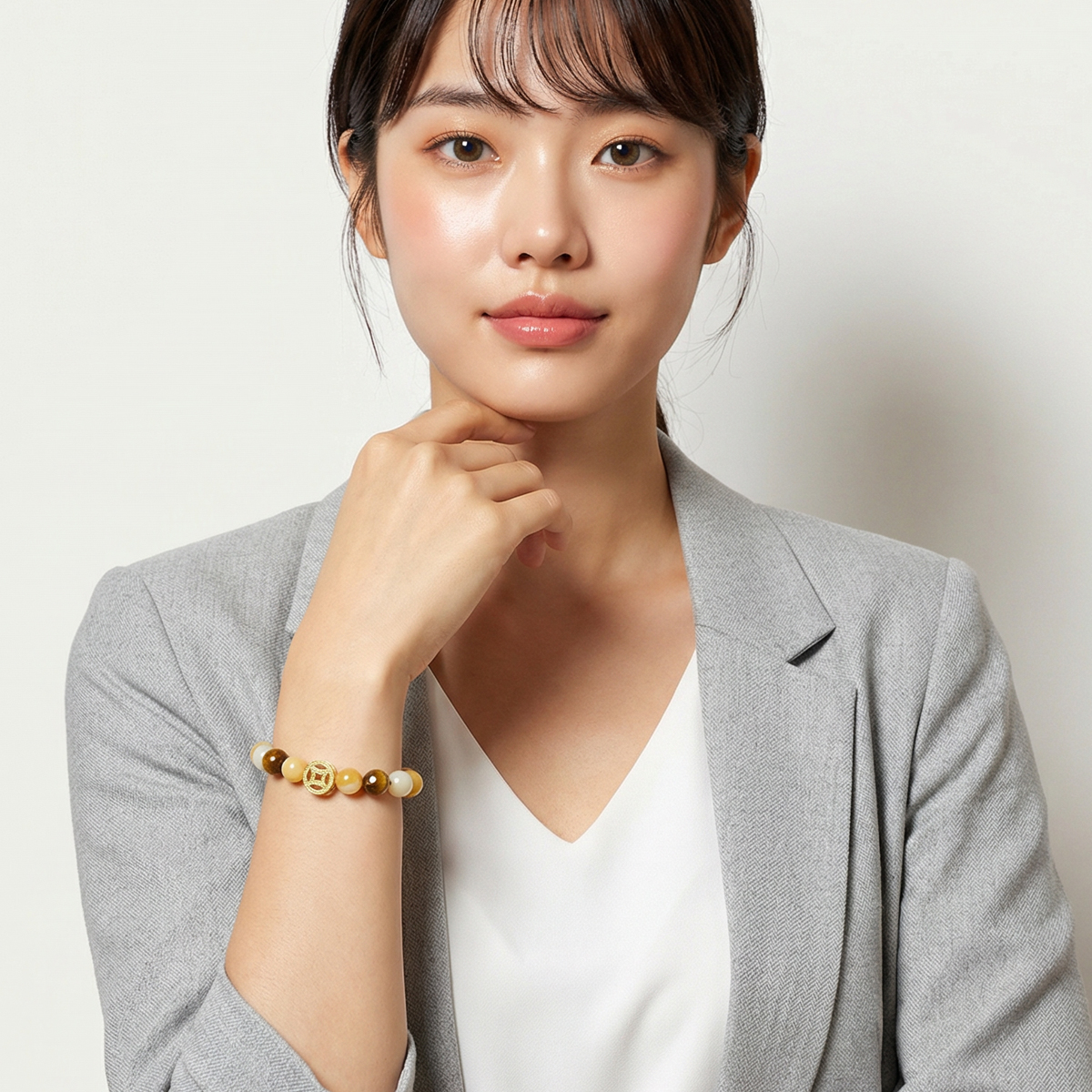 double-coin-tiger-eye-bracelet-model-portrait