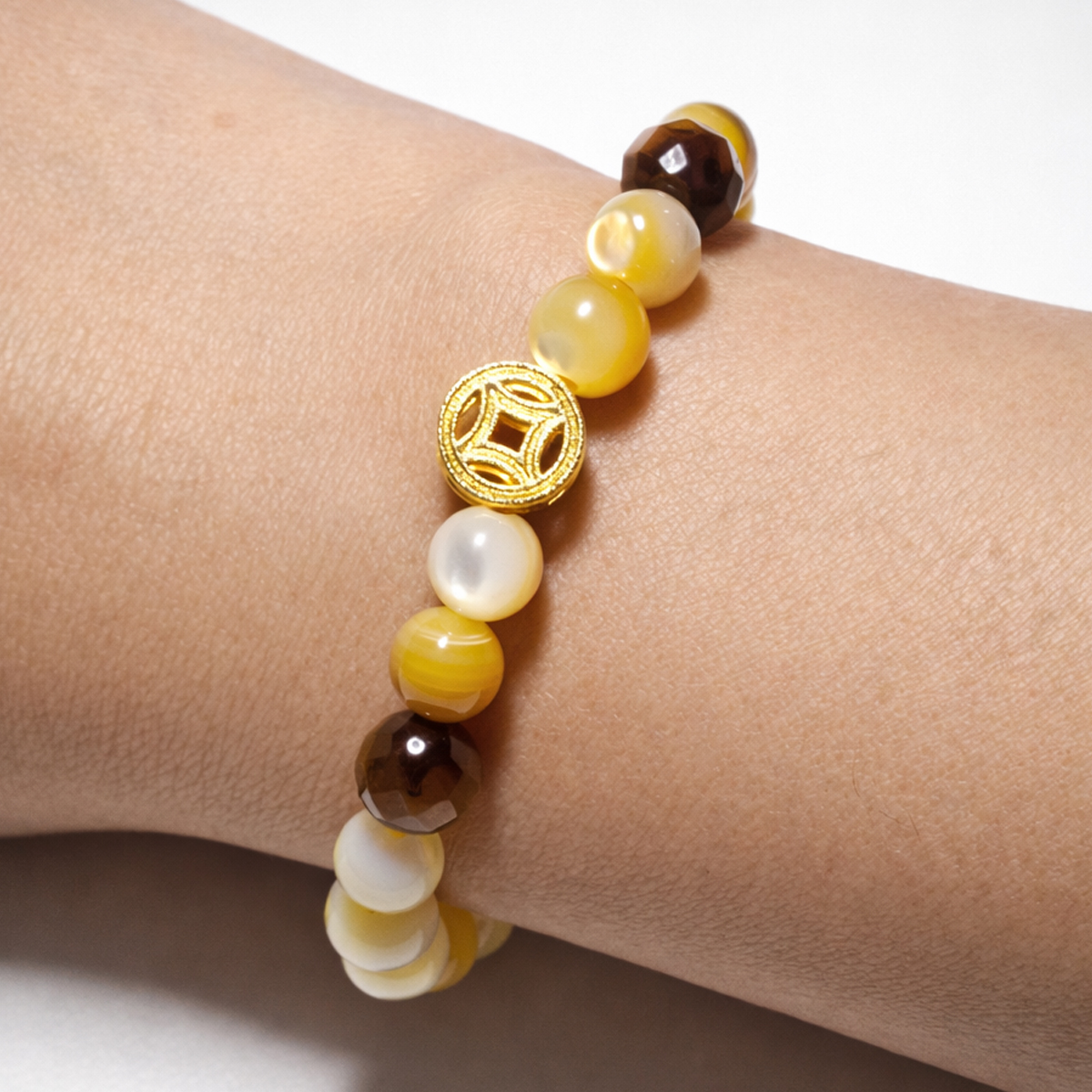double-coin-tiger-eye-bracelet-wrist-closeup