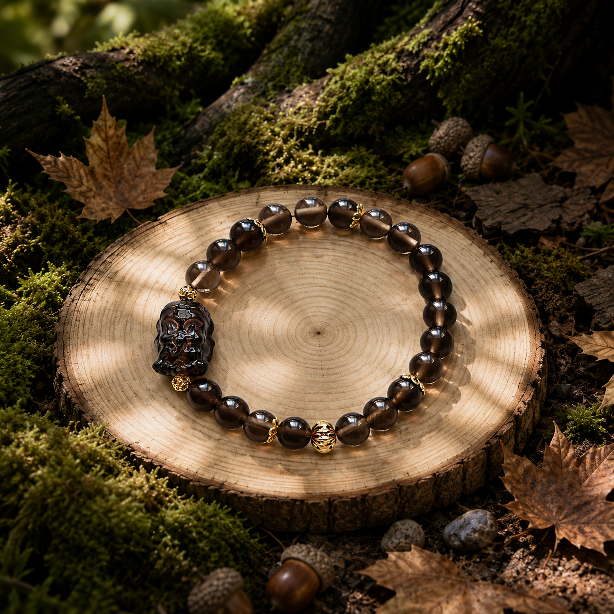 smoky-quartz-elephant-bracelet