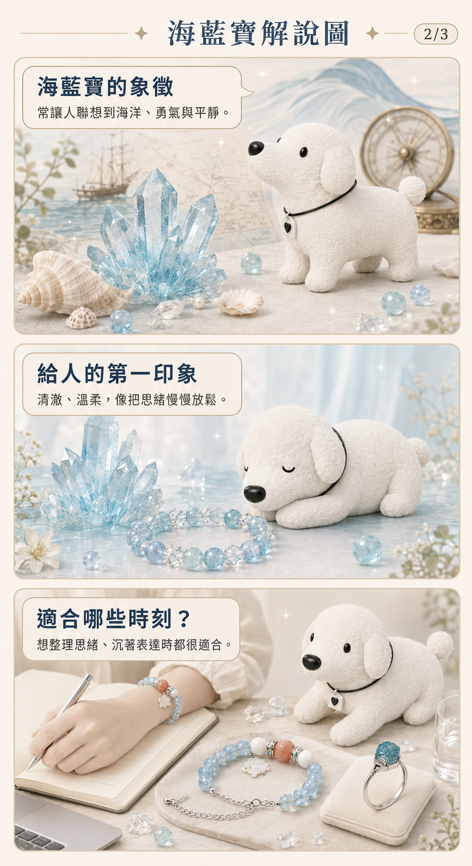 藍寶手鍊近拍，展示透明感與光澤