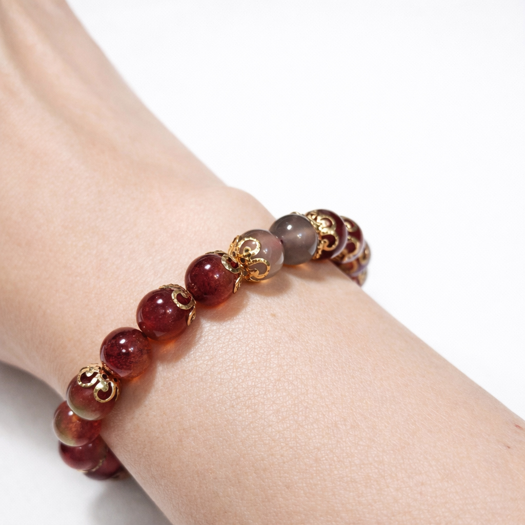 watermelon-tourmaline-smoky-quartz-bracelet-wrist-closeup