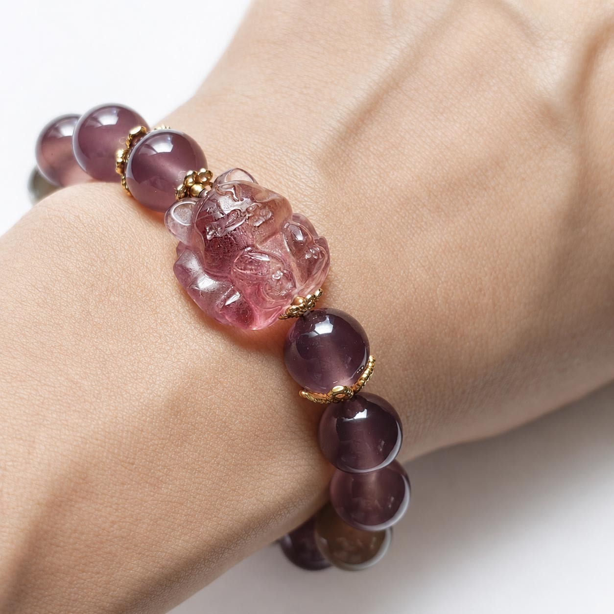 nine-tailed-fox-purple-smoky-quartz-crystal-bracelet-worn