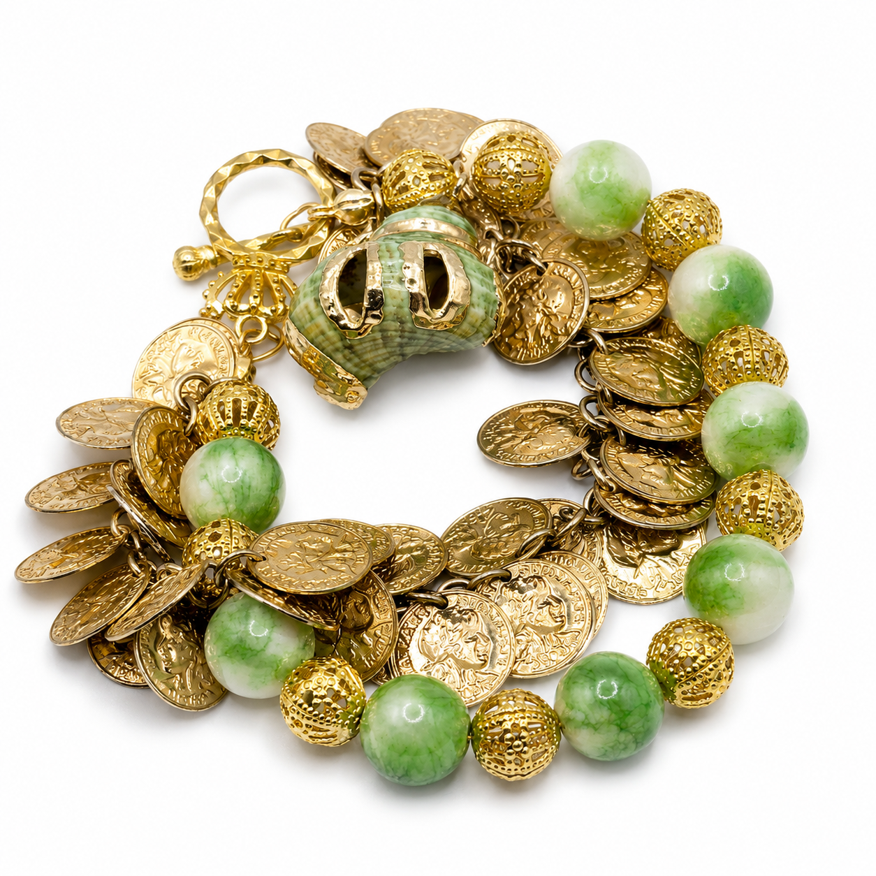 green-chalcedony-shell-coin-bracelet-main
