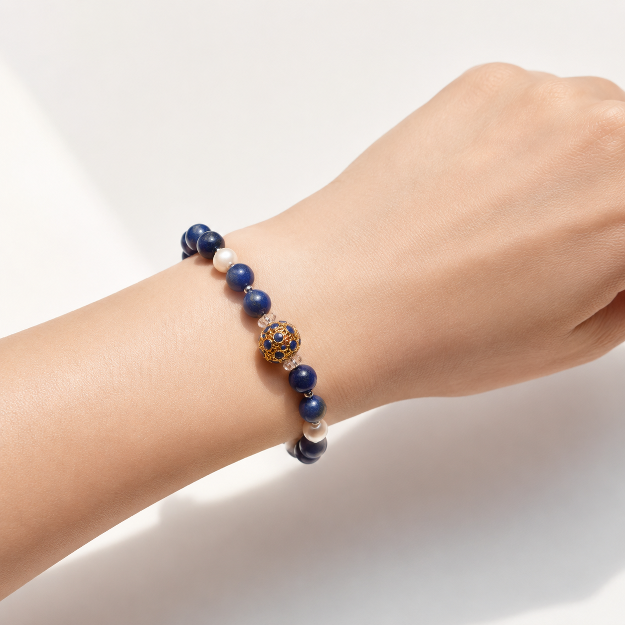 crystal-lapis-lazuli-cloisonne-bracelet-wear