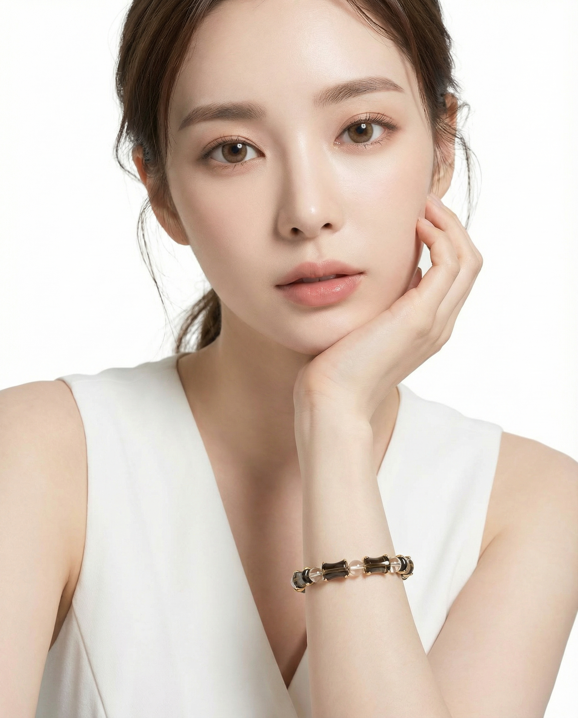 smoky-quartz-bamboo-bracelet-model