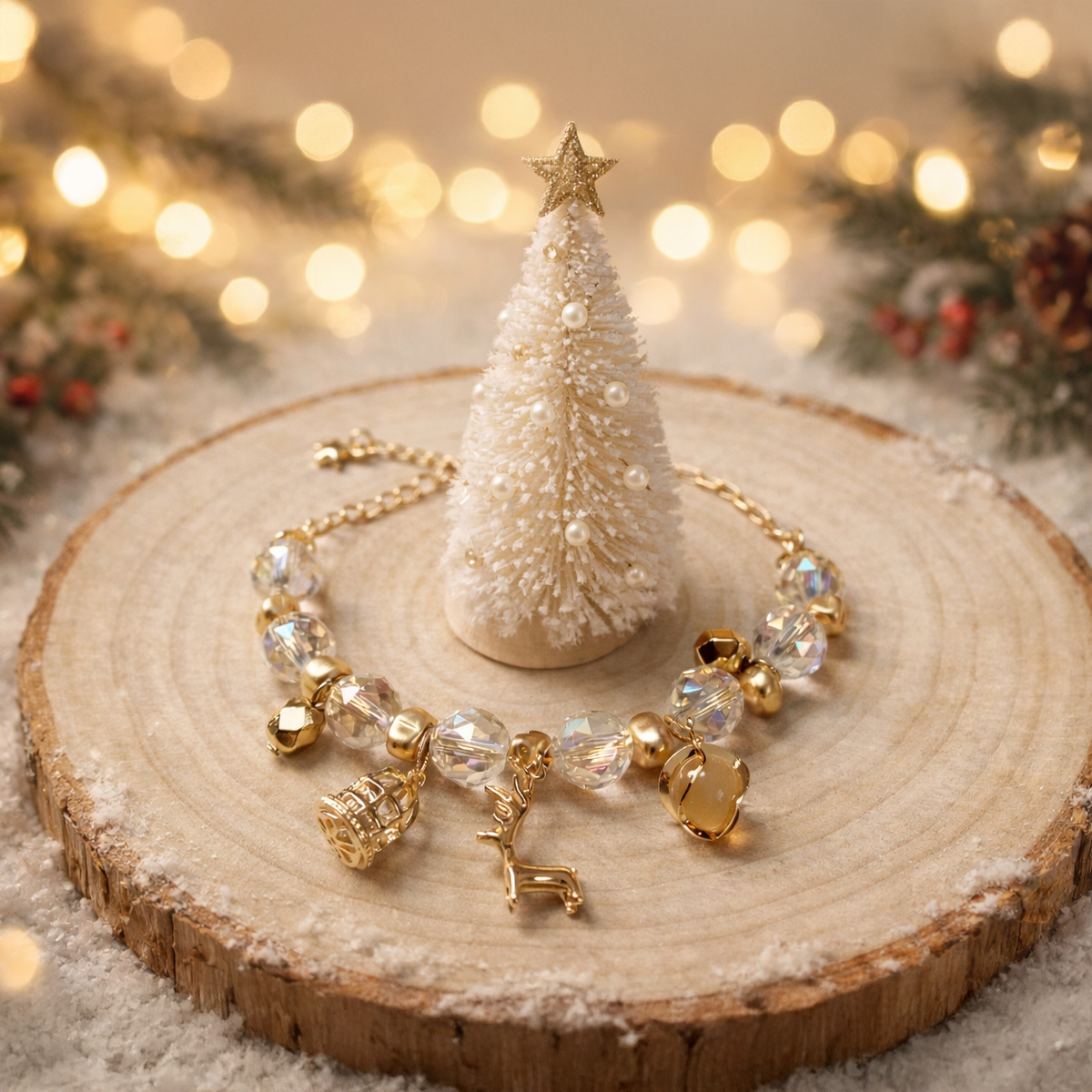 yellow-cat-eye-clear-quartz-gold-deer-bracelet-warm-scene