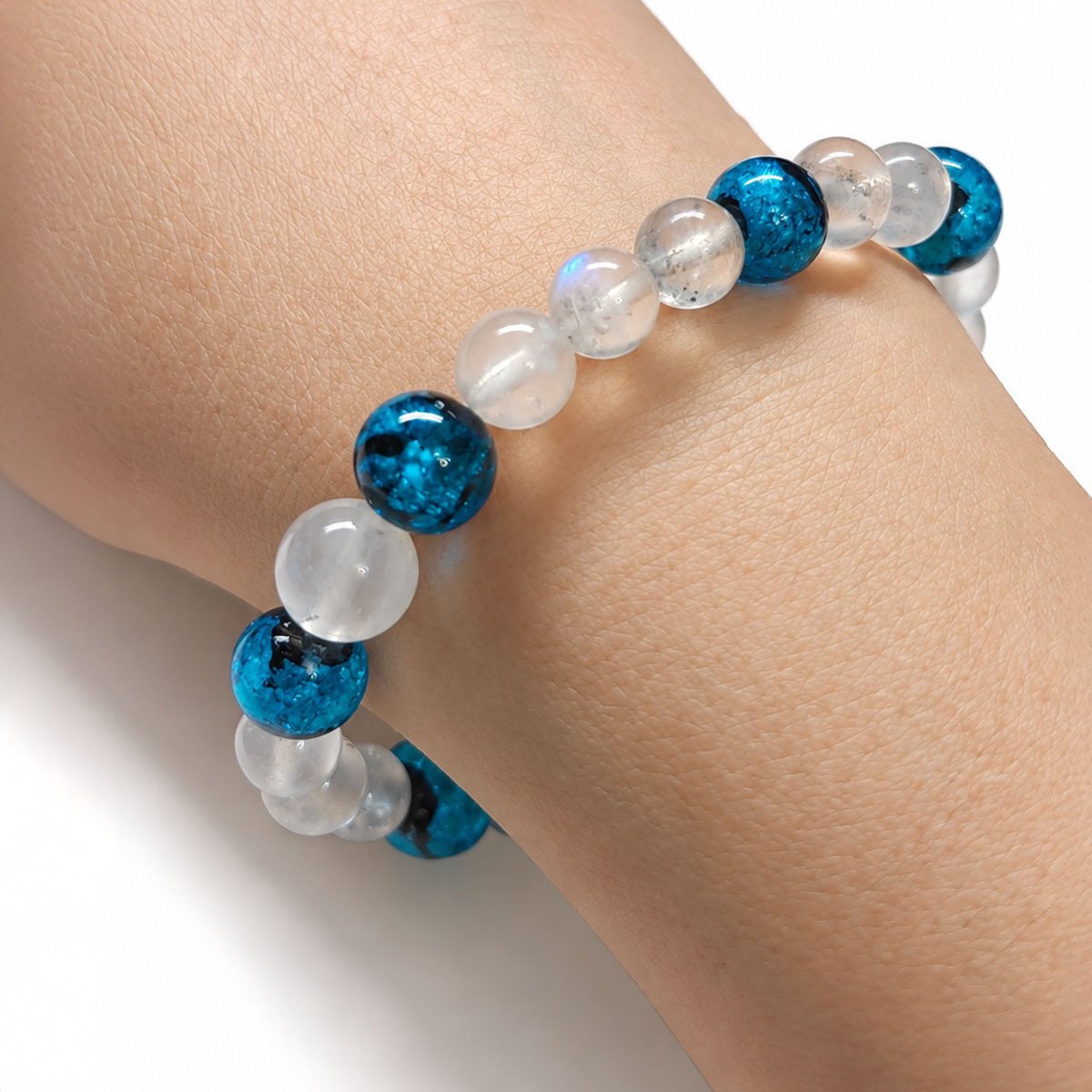 okinawa-fluorite-moonstone-bracelet-model-wear