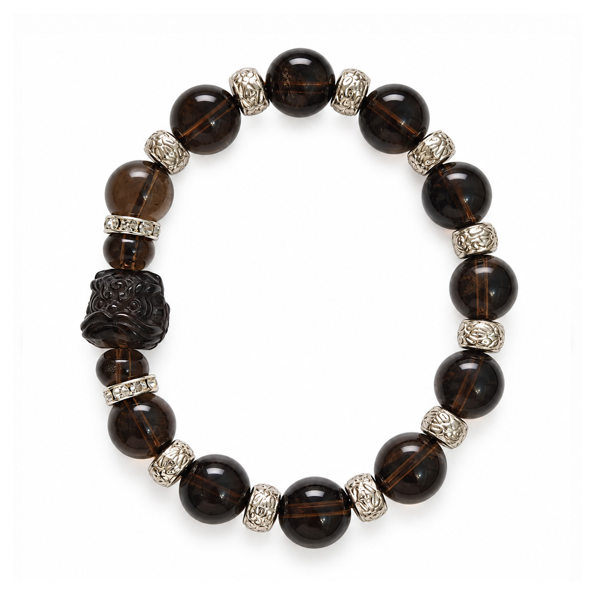 smoky-quartz-lion-mens-bracelet-white-1