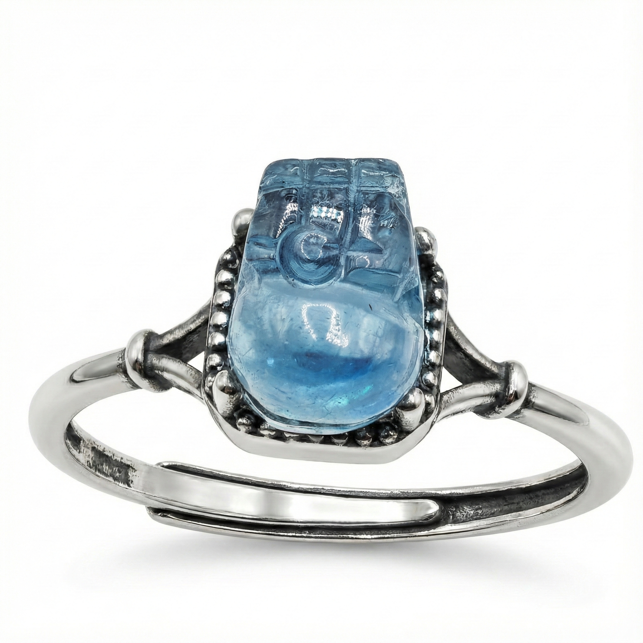 aquamarine-pixiu-protection-ring-front-closeup