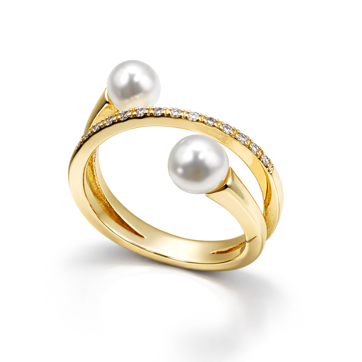 double-pearl-soft-glow-open-ring-gold
