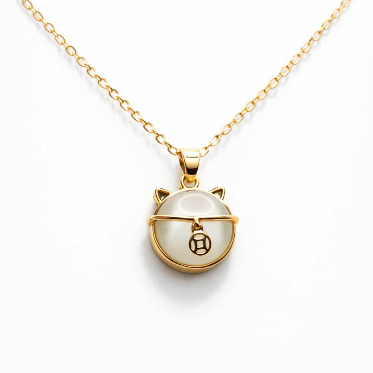 cat-eye-stone-cat-ear-lucky-coin-pendant-necklace-gold