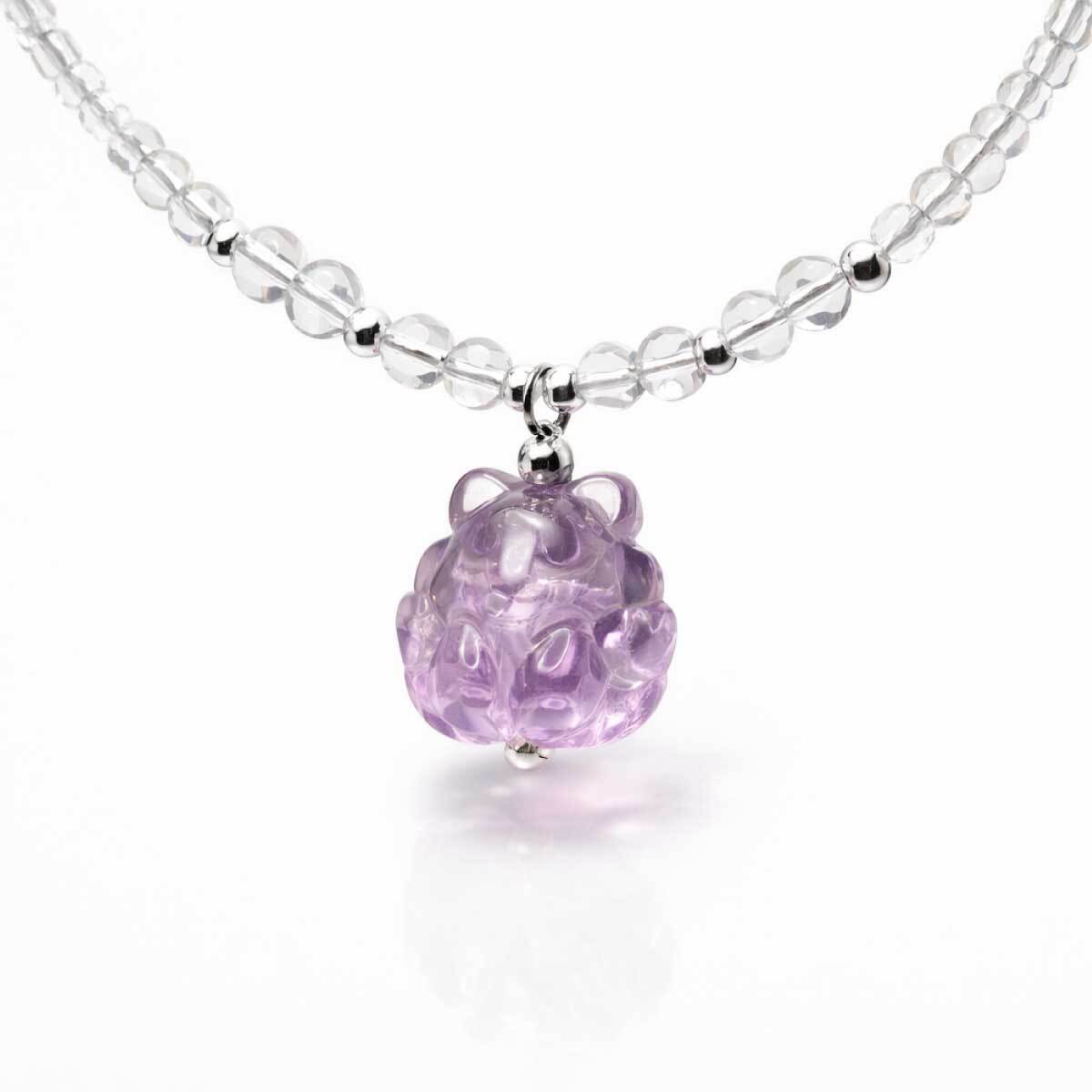 amethyst-nine-tailed-fox-necklace-clear-quartz-chain-front