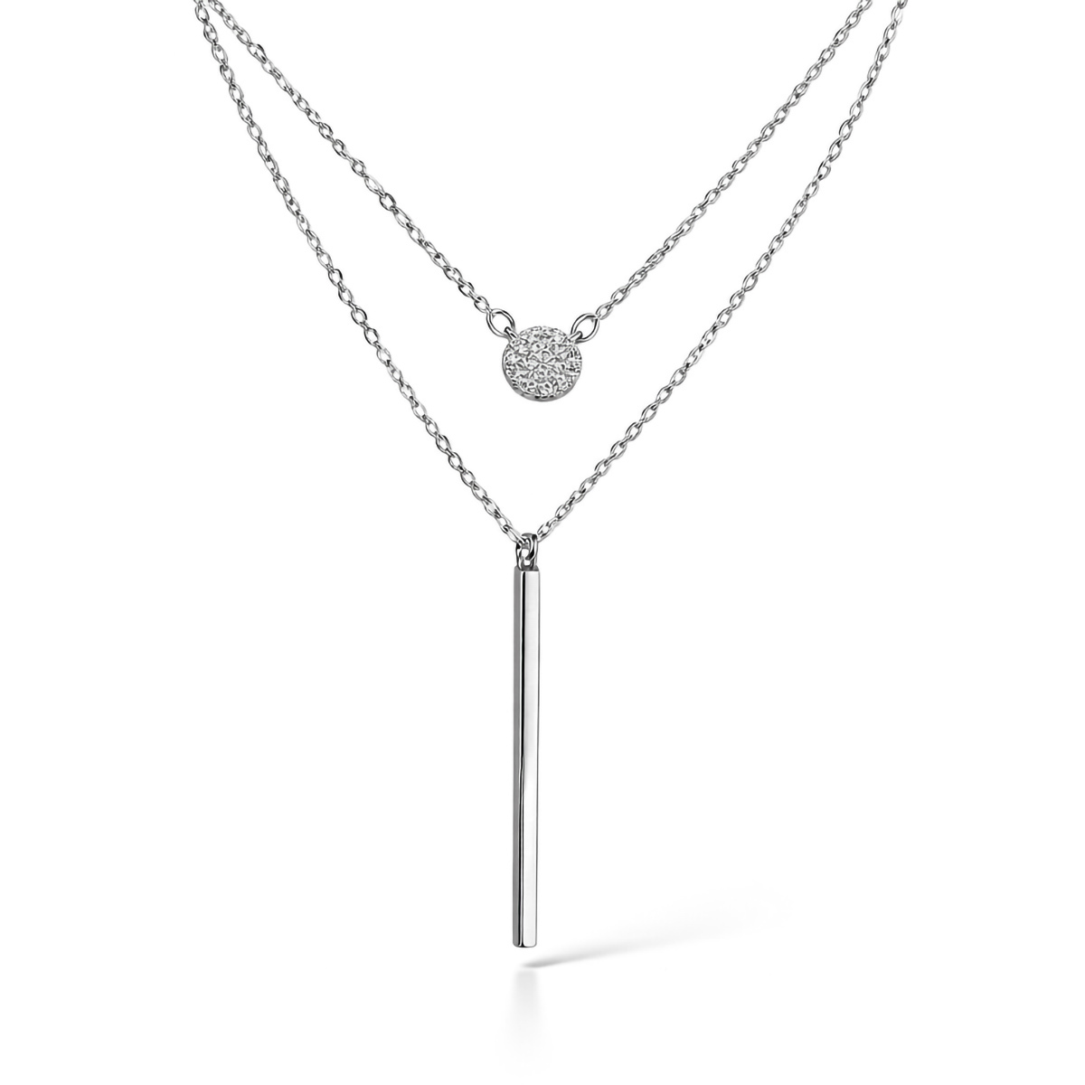 minimal-silver-bar-double-layer-necklace