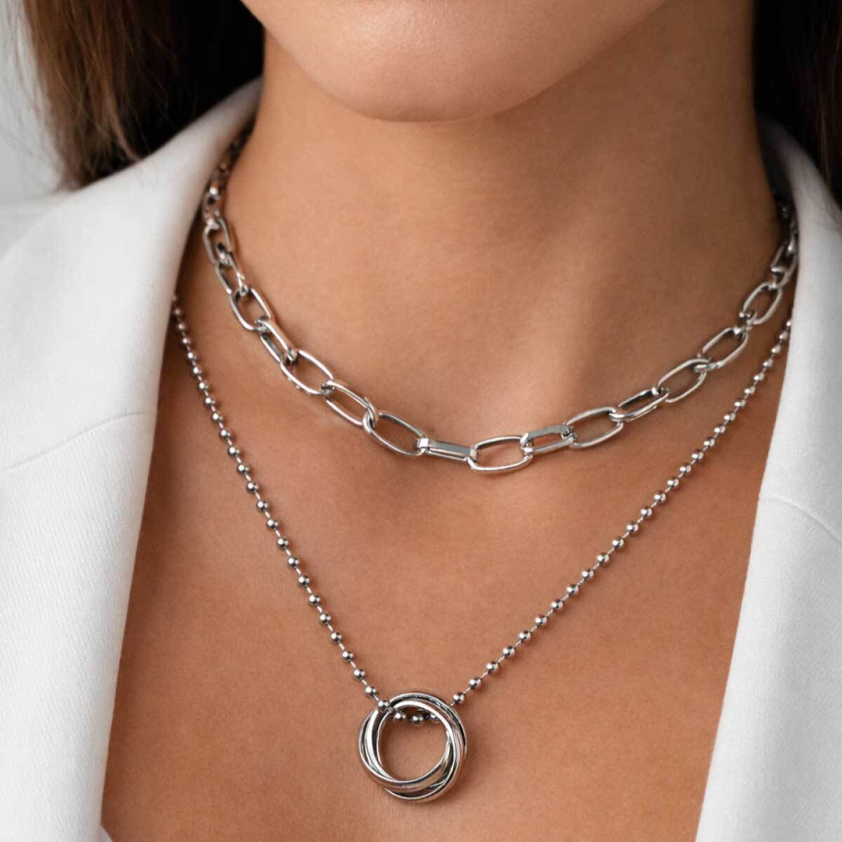 925-sterling-silver-double-layer-ring-necklace-worn-1