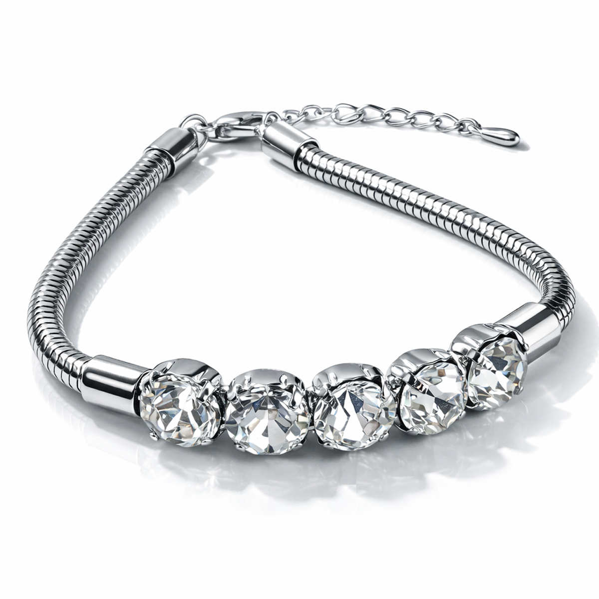 silver-rhinestone-flexible-bracelet-unisex-wear