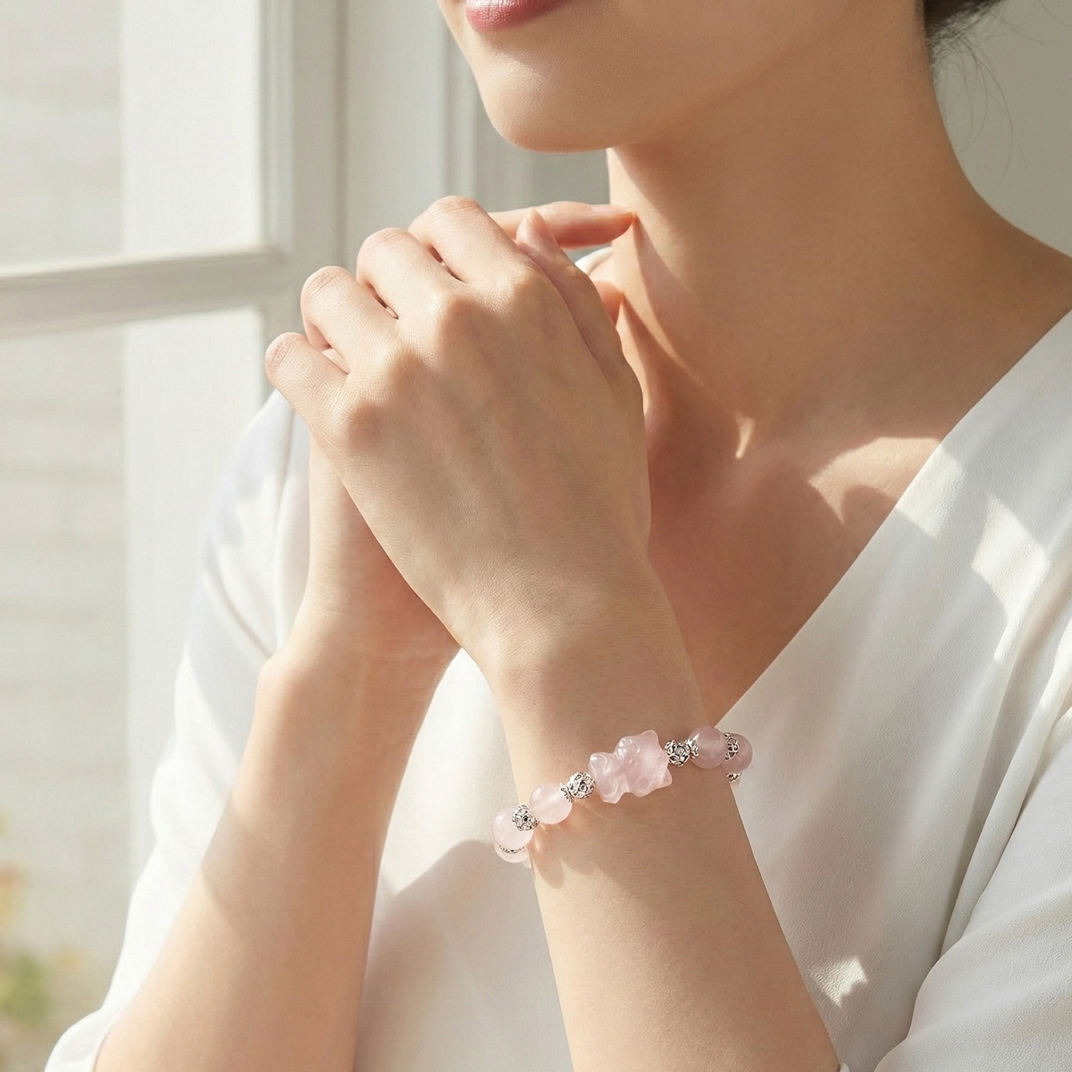 kitty-rose-quartz-bracelet-lifestyle-wear