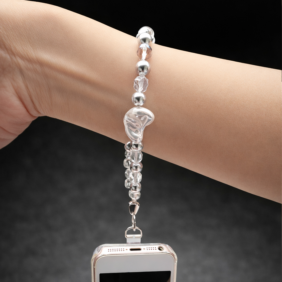 clear-white-quartz-gray-pearl-phone-strap-wrist-wear